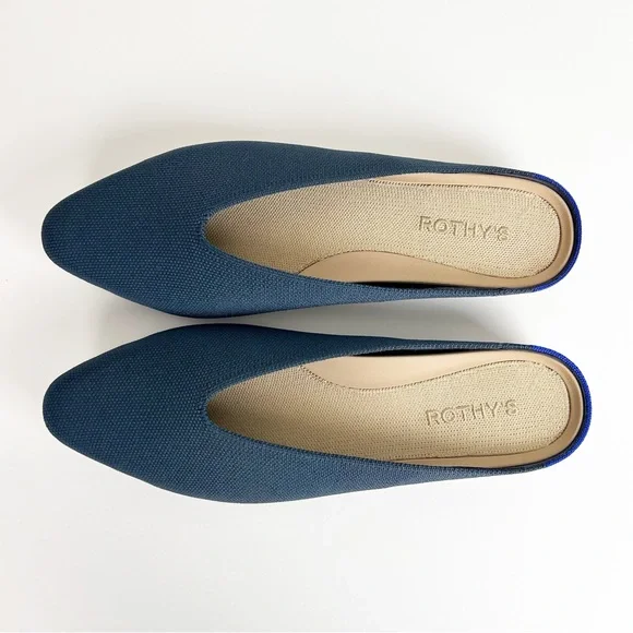 Rothy’s The Almond Demi Mule Flats Navy Blue size 9.5 - Picture 4 of 6